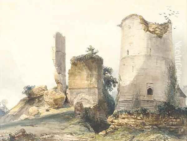 A ruined tower at Lillebonne - view 1