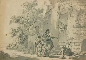 Musicien Devant Une Maison