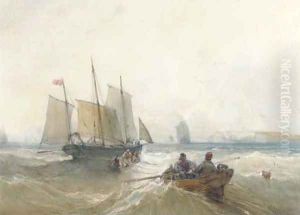 Fishing vessels in the Channel off Dover by William Callow