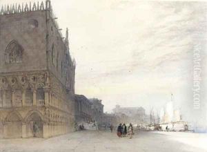 The Doges' Palace and the Riva degli Sciavoni, Venice by William Callow
