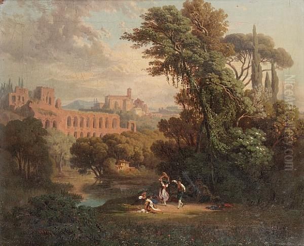 View Of The Circo Massimo, Rome, With Figures Dancing In The Foreground - view 1