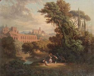 View Of The Circo Massimo, Rome, With Figures Dancing In The Foreground