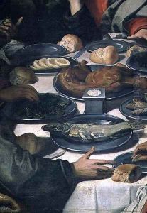 The Last Supper, detail of the food (detail) by Daniele Crespi