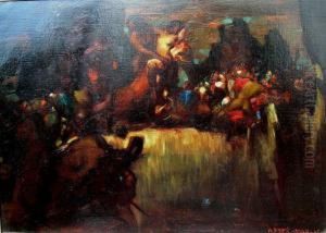 Lapithen-schlacht by Adolf Frey-Moock
