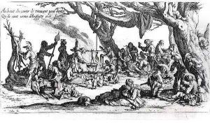 A Birth in a Gypsy Camp by Jacques Callot