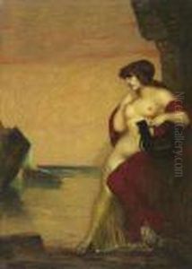 Frau Mit Lyra Am Wasser.