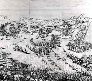 The Siege of the Citadel of Saint-Martin-de-Re in 1627, 1628-31 by Jacques Callot