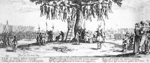 Scene from the Grandes Misères de la Guerre 1633 by Jacques Callot