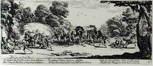 The Attack on the Stagecoach, plate 8 from 'The Miseries and Misfortunes of War' by Jacques Callot
