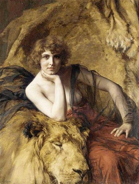 Woman With A Lion - view 1
