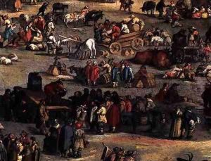 Detail of The Fair at Impruneta, Florence, 1638 by Jacques Callot