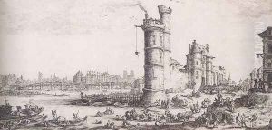 View of the Seine in Paris by Jacques Callot