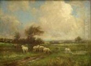 Sheep In Landscape by Arthur A. Friedenson