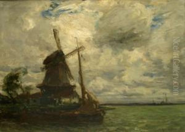Windmill And Sailing Barge - view 1