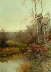 River Landscape With Silver Birch Woodland by Arthur A. Friedenson