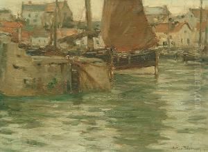A View Of Whitby Harbour by Arthur A. Friedenson