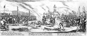The Stake, plate 13 from 'The Miseries and Misfortunes of War' 1633 by Jacques Callot