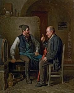 Bei Der Weinverkostung by Friedrich V. Malheim Friedlaender
