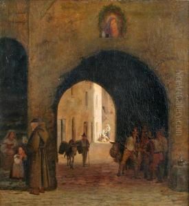 Street Scene In Rome by Julius Friedlaender