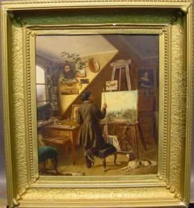Painting 'the Horse Fair' In The Artist's Studio