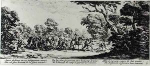 The Discovery of the Brigands, plate 9 from 'The Miseries and Misfortunes of War' 1633 by Jacques Callot