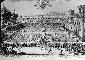 The Garden at the Palais de Nancy, dedicated to the Duchess of Lorraine, 1624 by Jacques Callot