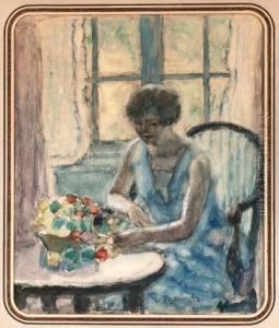 Portrait Of Mahdah Reddin by Frederick Carl Frieseke