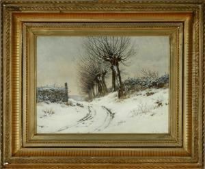 A Danish Winter Landscape With Willows by Hans Gabriel Friis