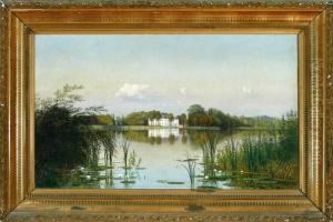 A Danish Summer Landscape By Hvidkilde Manor