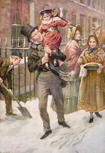 Bob Cratchit and Tiny Tim by Harold Copping