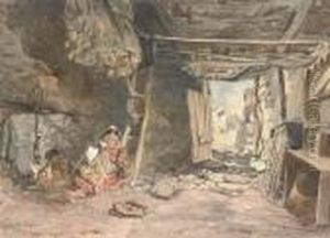 Interior Of A Fisherman's Cabin, Galway