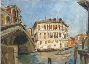 Venezia Al Ponte Di Rialto by Donato Frisia
