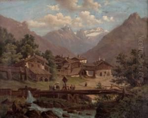 Dorf Vulpmes Im Stubaitale,tirol by Melchior Fritsch