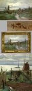 Fischer Mit Netzen Und Segelbooten by Max Fritz