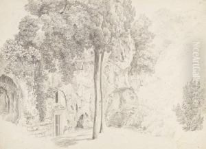 Italienische Landschaft Mit Felsgrotte by Carl Ludwig Frommel