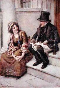 Trotty Veck and his Daughter Meg by Harold Copping