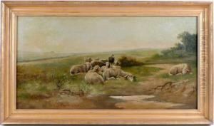Sheep In Pasture by Arthur Burdett (Sr.) Frost