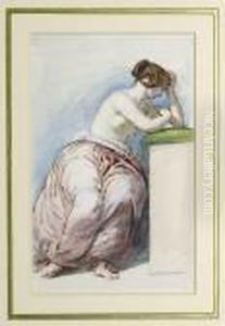 Seated Semi-nude Female With Arms Resting On A Cushion Seated Semi-nude Female With Arms Resting On A Cushion