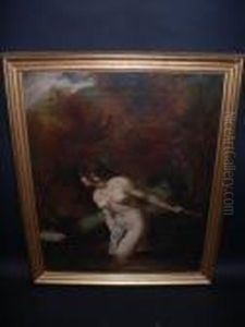 Bather In Awoodland Pool