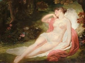 Reclining Nude In A Woodland Clearing