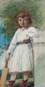 The Young Cricketer by William Edward Frost