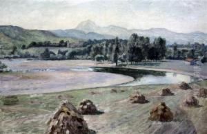 Cornstooks In A Provencal Landscape by Roger Fry
