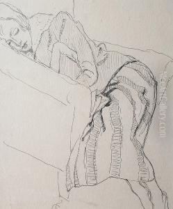 Woman Asleep In A Chair, Circa 1920