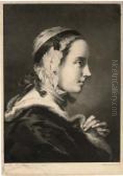 A Young Woman In Profile To Right - view 1