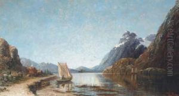 A Fishing Boat On An Alpine Lake - view 1
