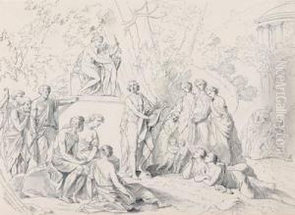 Apollo-entwurf Fur Den Vorhang Im Ehemaligen Burgtheater Am Michaelerplatz - view 1