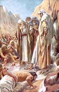 The smiting of the rock by Harold Copping