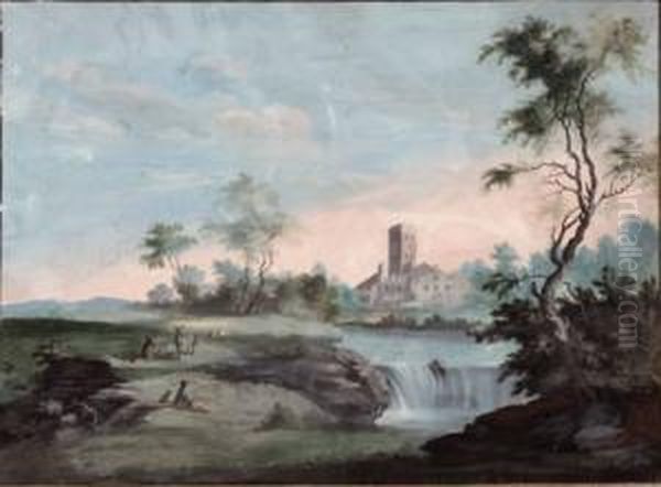 Idealandschaft Mit Schloss Und Hirtenstaffage - view 1