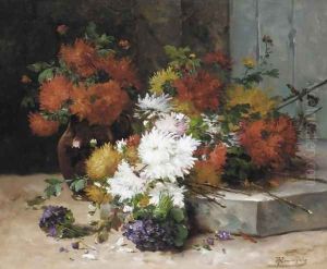 Still Life of Flowers II by Eugene Henri Cauchois