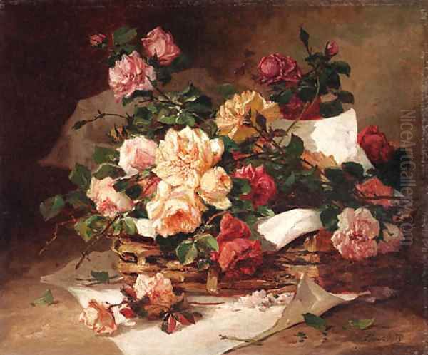 A basket of roses - view 1